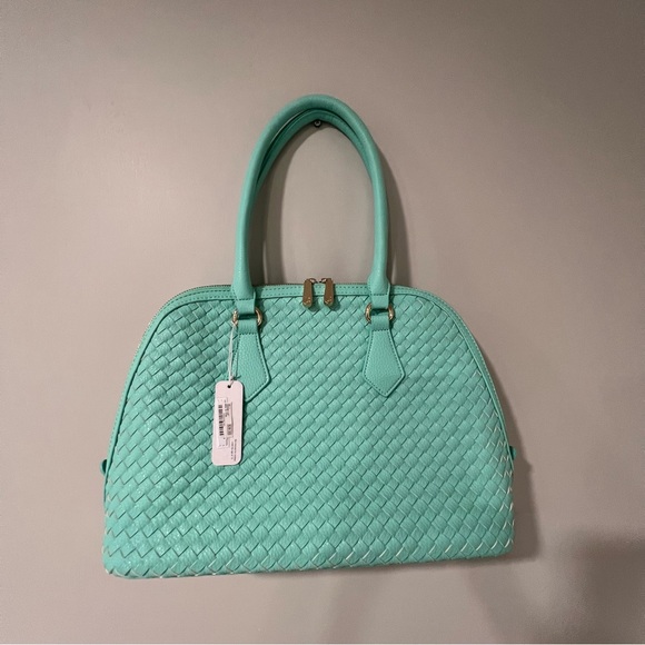 Charming Charlie Basketweave Bowler Bag - Picture 4 of 9